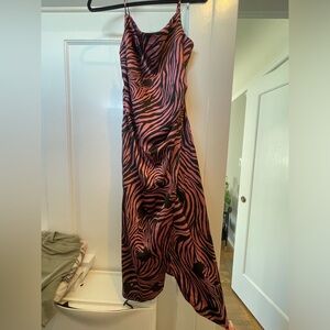 Slip Dress Safari Cheetah Print with Leg Slit
